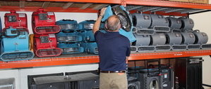 Water Damage Edgerton Technician Prepping Air Movers