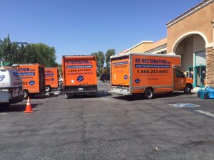 water damage restoration vans vehicles